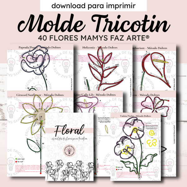 Moldes de Flores para Tricotin